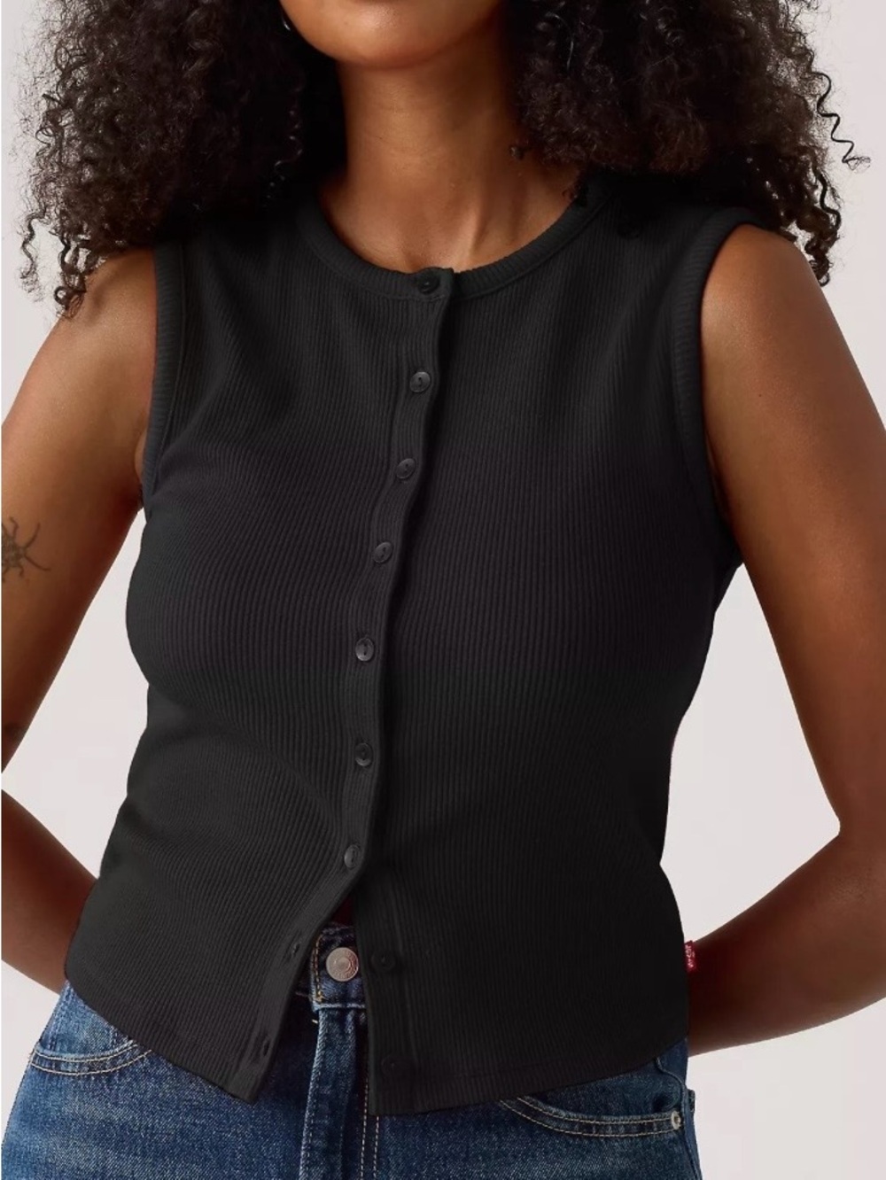 Levi’s Rory Button-Up Top Size M Black